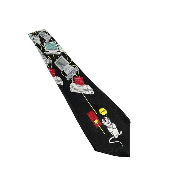 Renaissance Desktop Computer Mouse Byte Tech Techy Geek Necktie Neck Tie 58" - Picture 1 of 9